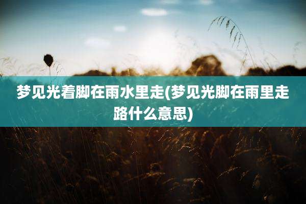 梦见光着脚在雨水里走(梦见光脚在雨里走路什么意思)