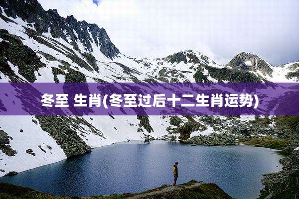 冬至 生肖(冬至过后十二生肖运势)