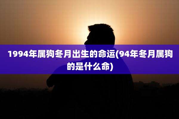 1994年属狗冬月出生的命运(94年冬月属狗的是什么命)