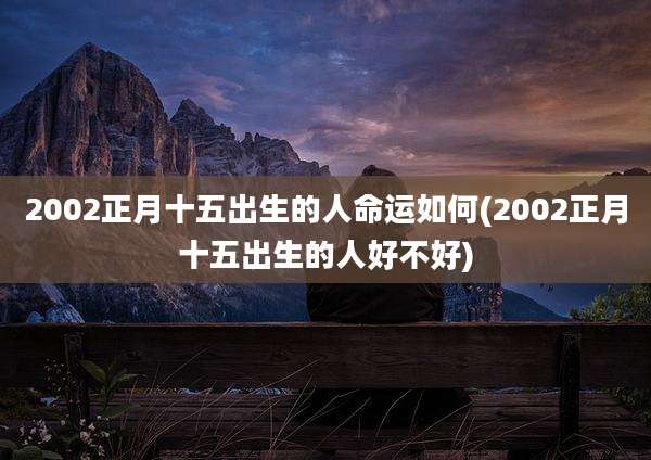 2002正月十五出生的人命运如何(2002正月十五出生的人好不好)