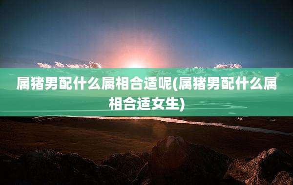 属猪男配什么属相合适呢(属猪男配什么属相合适女生)