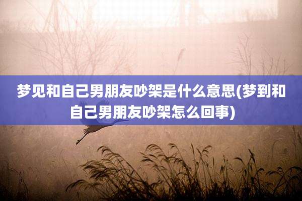 梦见和自己男朋友吵架是什么意思(梦到和自己男朋友吵架怎么回事)