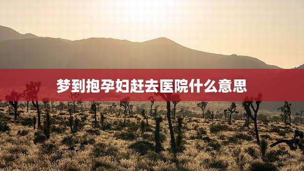 梦到抱孕妇赶去医院什么意思