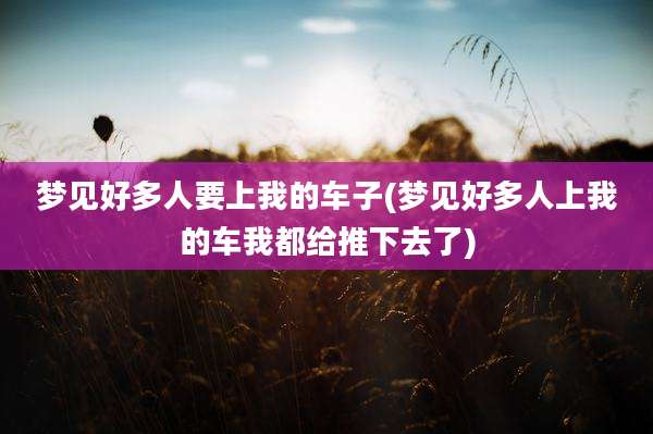梦见好多人要上我的车子(梦见好多人上我的车我都给推下去了)