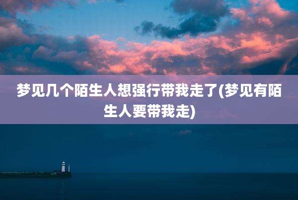 梦见几个陌生人想强行带我走了(梦见有陌生人要带我走)