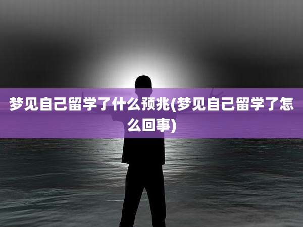 梦见自己留学了什么预兆(梦见自己留学了怎么回事)