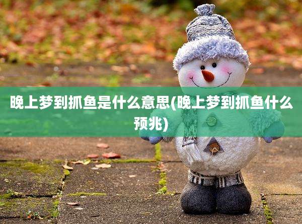 晚上梦到抓鱼是什么意思(晚上梦到抓鱼什么预兆)