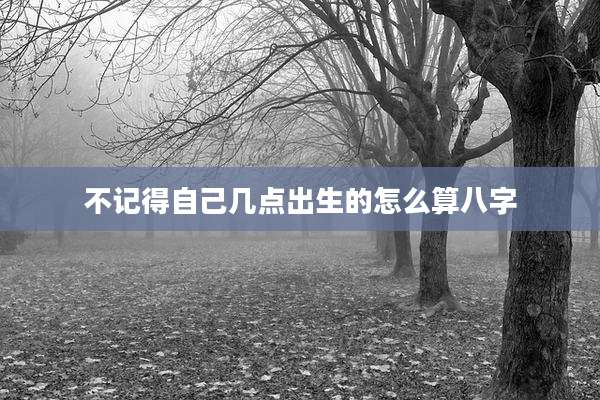 不记得自己几点出生的怎么算八字