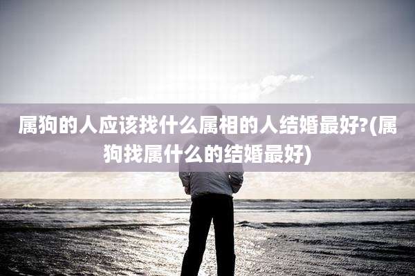 属狗的人应该找什么属相的人结婚最好?(属狗找属什么的结婚最好)