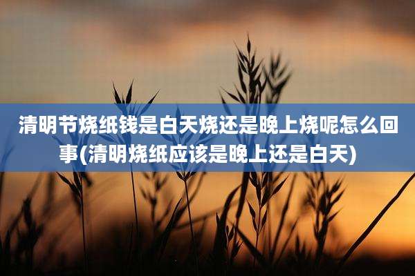 清明节烧纸钱是白天烧还是晚上烧呢怎么回事(清明烧纸应该是晚上还是白天)