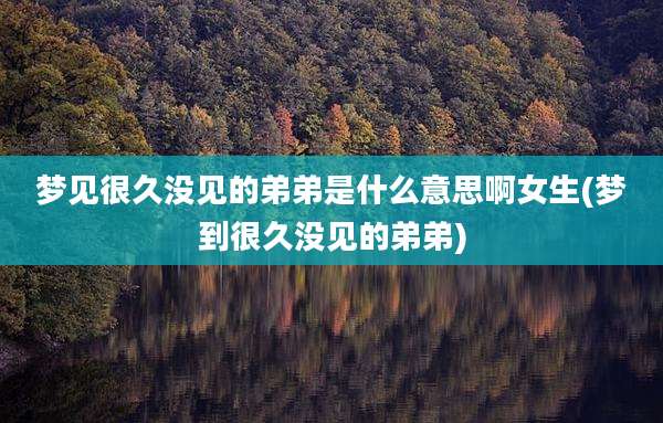 梦见很久没见的弟弟是什么意思啊女生(梦到很久没见的弟弟)