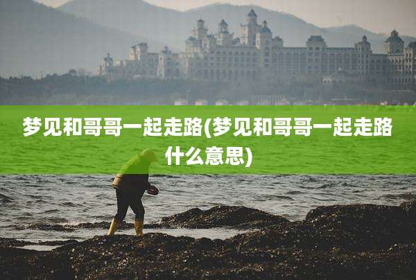 梦见和哥哥一起走路(梦见和哥哥一起走路什么意思)