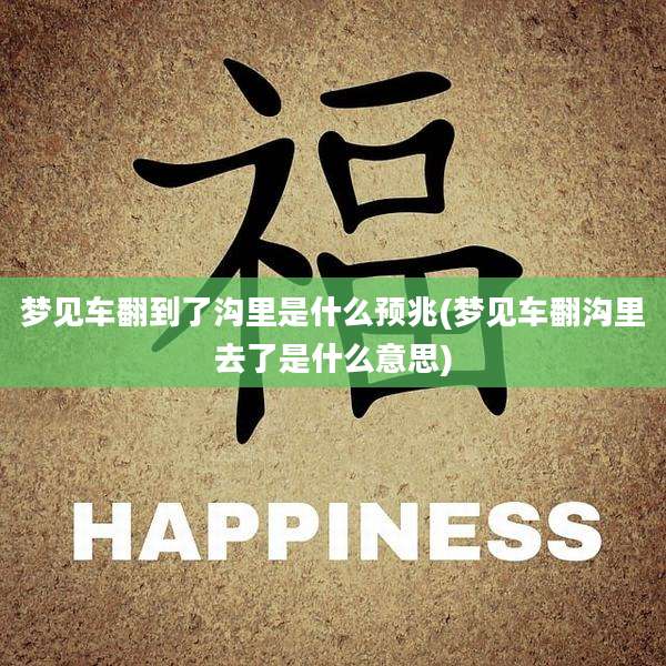梦见车翻到了沟里是什么预兆(梦见车翻沟里去了是什么意思)