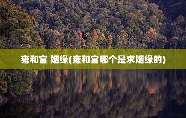 雍和宫 姻缘(雍和宫哪个是求姻缘的)