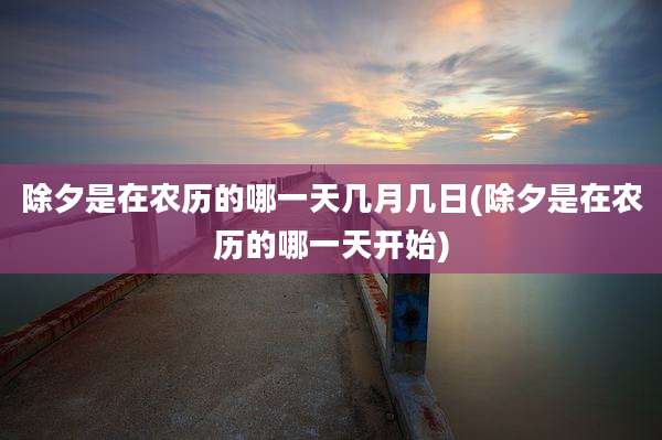 除夕是在农历的哪一天几月几日(除夕是在农历的哪一天开始)