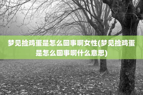 梦见捡鸡蛋是怎么回事啊女性(梦见捡鸡蛋是怎么回事啊什么意思)