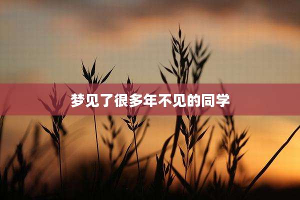 梦见了很多年不见的同学