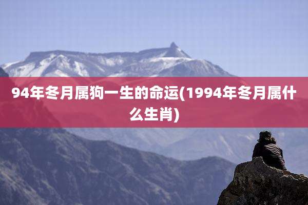 94年冬月属狗一生的命运(1994年冬月属什么生肖)