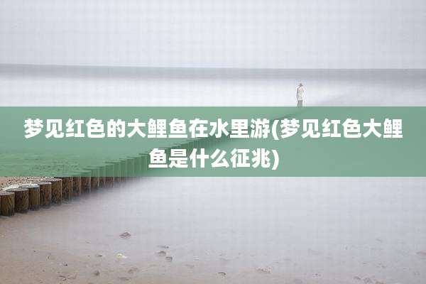 梦见红色的大鲤鱼在水里游(梦见红色大鲤鱼是什么征兆)