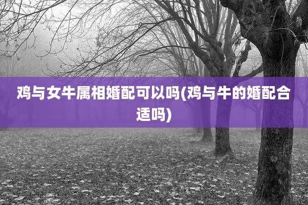 鸡与女牛属相婚配可以吗(鸡与牛的婚配合适吗)