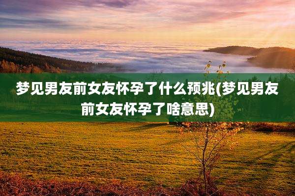 梦见男友前女友怀孕了什么预兆(梦见男友前女友怀孕了啥意思)