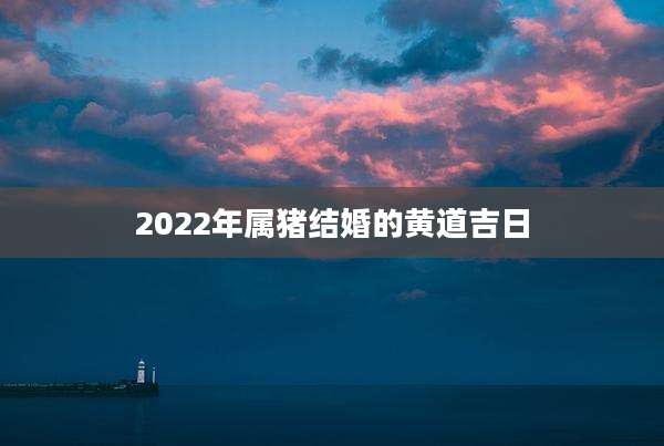 2022年属猪结婚的黄道吉日
