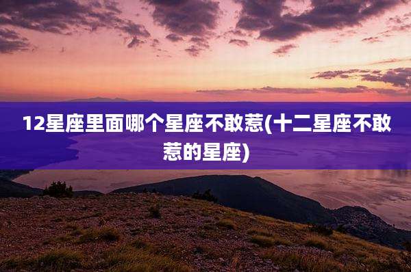12星座里面哪个星座不敢惹(十二星座不敢惹的星座)