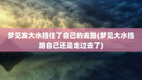 梦见发大水挡住了自己的去路(梦见大水挡路自己还是走过去了)