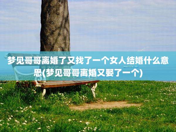 梦见哥哥离婚了又找了一个女人结婚什么意思(梦见哥哥离婚又娶了一个)