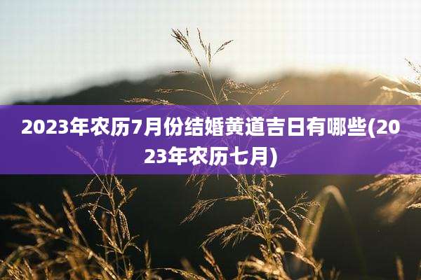 2023年农历7月份结婚黄道吉日有哪些(2023年农历七月)