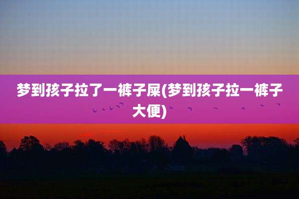 梦到孩子拉了一裤子屎(梦到孩子拉一裤子大便)