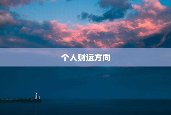 个人财运方向