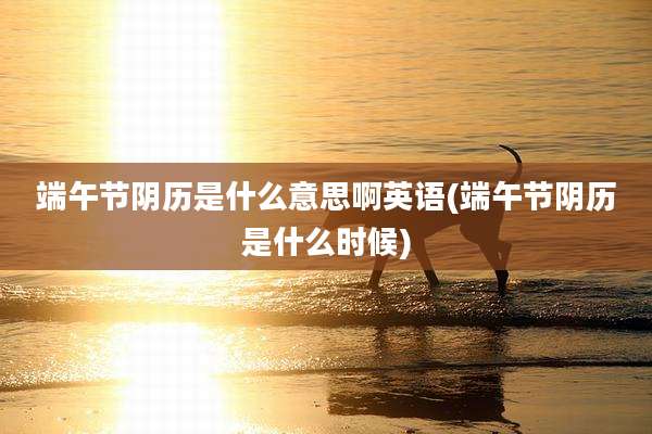 端午节阴历是什么意思啊英语(端午节阴历是什么时候)