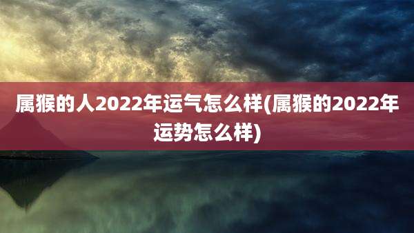 属猴的人2022年运气怎么样(属猴的2022年运势怎么样)