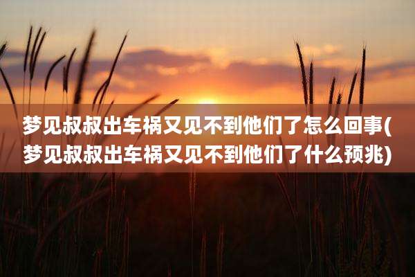 梦见叔叔出车祸又见不到他们了怎么回事(梦见叔叔出车祸又见不到他们了什么预兆)