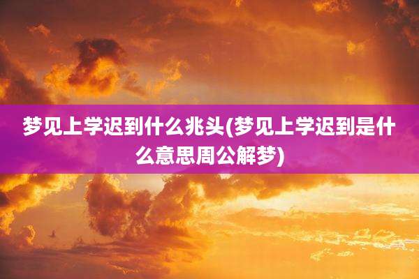 梦见上学迟到什么兆头(梦见上学迟到是什么意思周公解梦)