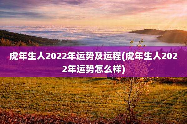 虎年生人2022年运势及运程(虎年生人2022年运势怎么样)