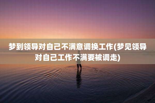 梦到领导对自己不满意调换工作(梦见领导对自己工作不满要被调走)