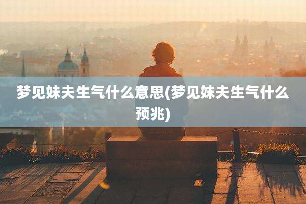 梦见妹夫生气什么意思(梦见妹夫生气什么预兆)