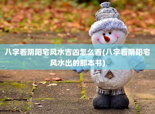 八字看阴阳宅风水吉凶怎么看(八字看阴阳宅风水出的那本书)