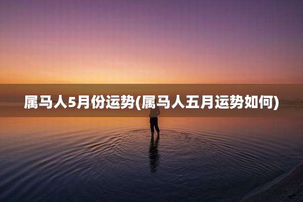 属马人5月份运势(属马人五月运势如何)
