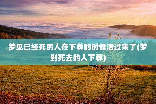 梦见已经死的人在下葬的时候活过来了(梦到死去的人下葬)