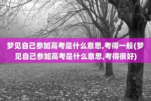 梦见自己参加高考是什么意思,考得一般(梦见自己参加高考是什么意思,考得很好)