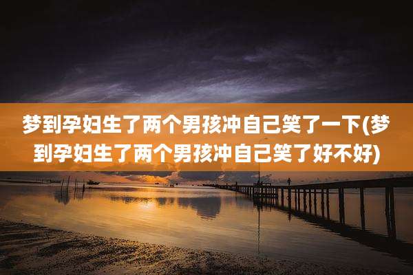 梦到孕妇生了两个男孩冲自己笑了一下(梦到孕妇生了两个男孩冲自己笑了好不好)