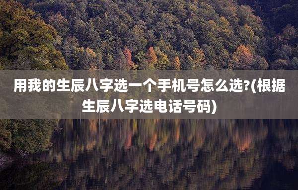 用我的生辰八字选一个手机号怎么选?(根据生辰八字选电话号码)
