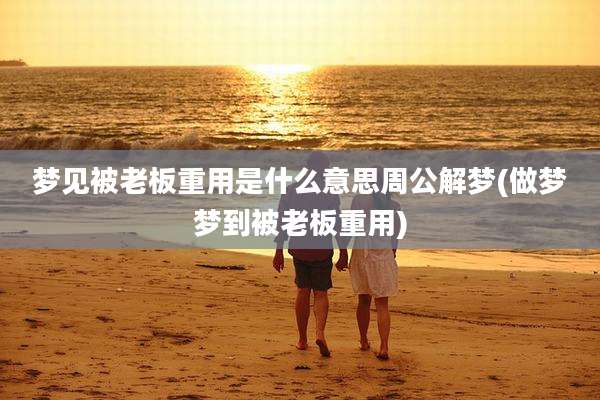 梦见被老板重用是什么意思周公解梦(做梦梦到被老板重用)