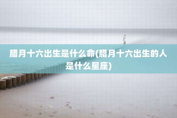 腊月十六出生是什么命(腊月十六出生的人是什么星座)