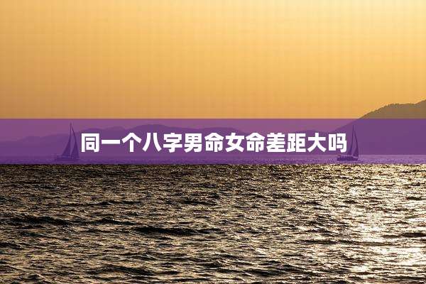同一个八字男命女命差距大吗