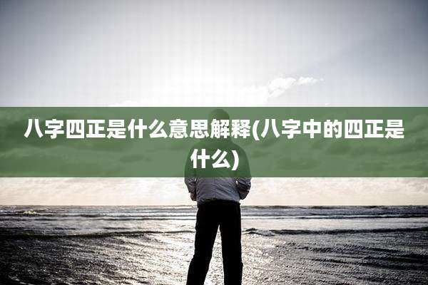 八字四正是什么意思解释(八字中的四正是什么)