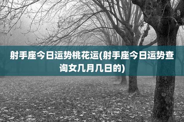 射手座今日运势桃花运(射手座今日运势查询女几月几日的)